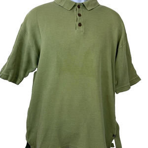 VTG Tommy Bahama Polo Shirt Men's Size XL Green Silk Cotton Texture Short Sleeve